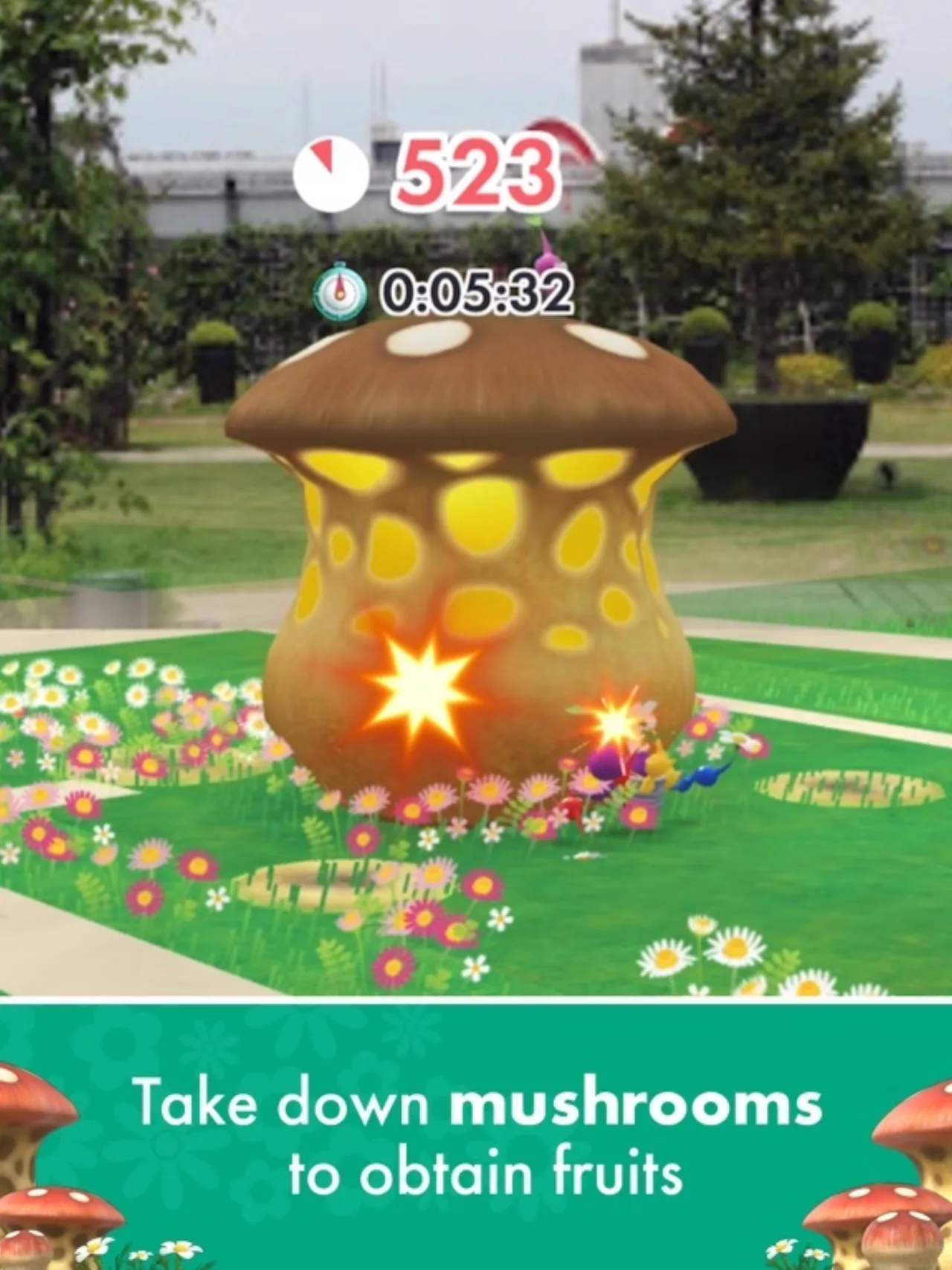 Cena do jogo Pikmin Bloom