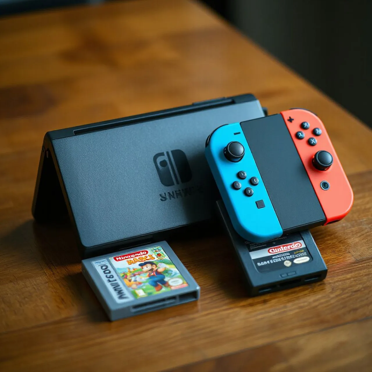 Caixa de Pokémon Ruby e Sapphire ao lado de um Nintendo Switch com o logo da série ao fundo