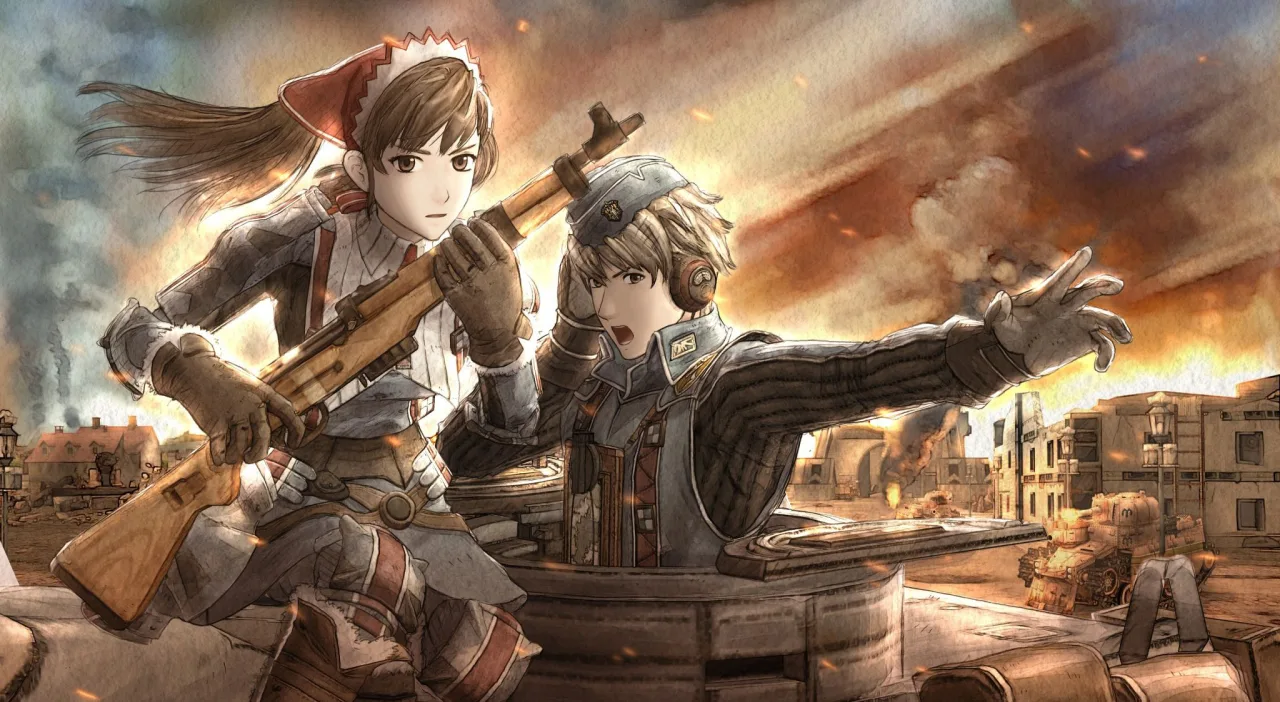 Cena do jogo Valkyria Chronicles