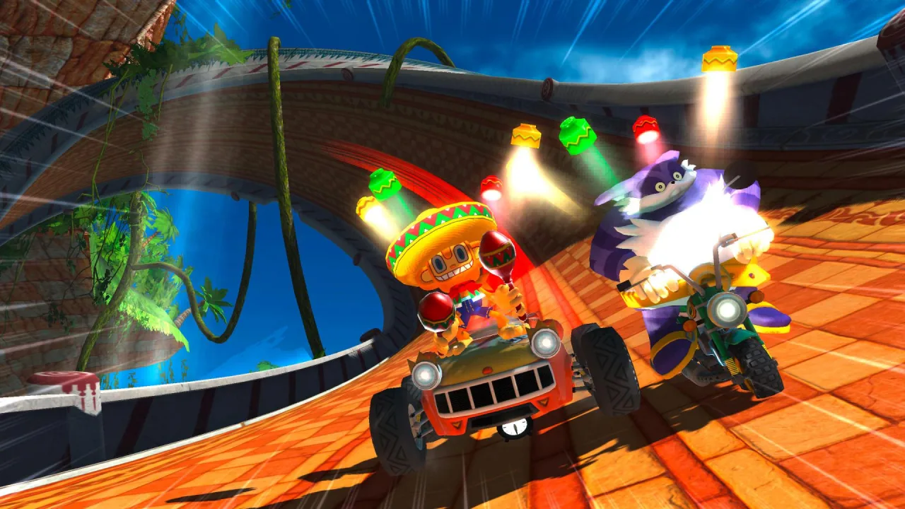 Cena do jogo Sonic Racing: CrossWorlds