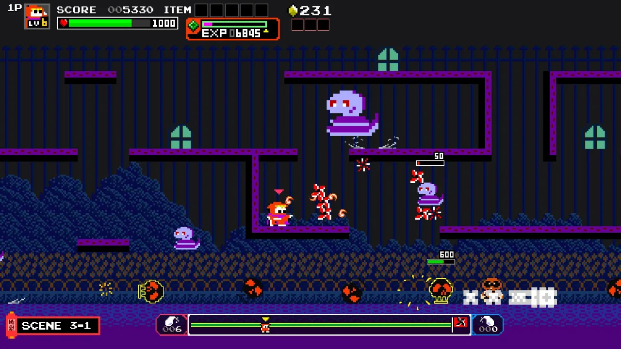 Cena do jogo Ninja JaJaMaru: The Great Yokai Battle