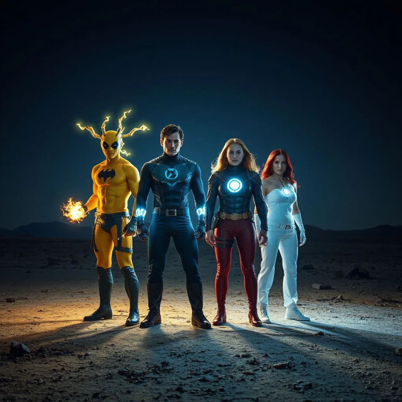Cinco mutantes emblemáticos – Magneto, Apocalipse, Fênix, Ciclope e Jean Grey – em pose heroica ao fundo do logo X‑Men