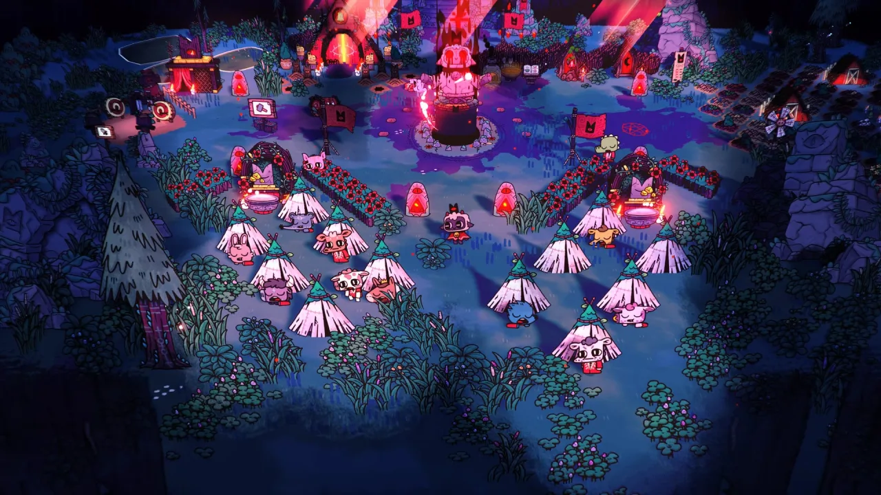 Cena do jogo Cult of the Lamb