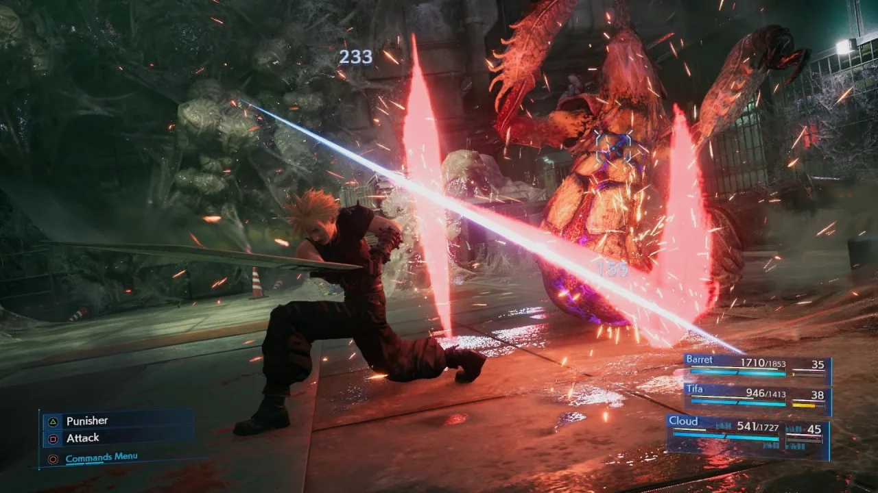 Cena do jogo Final Fantasy VII Remake