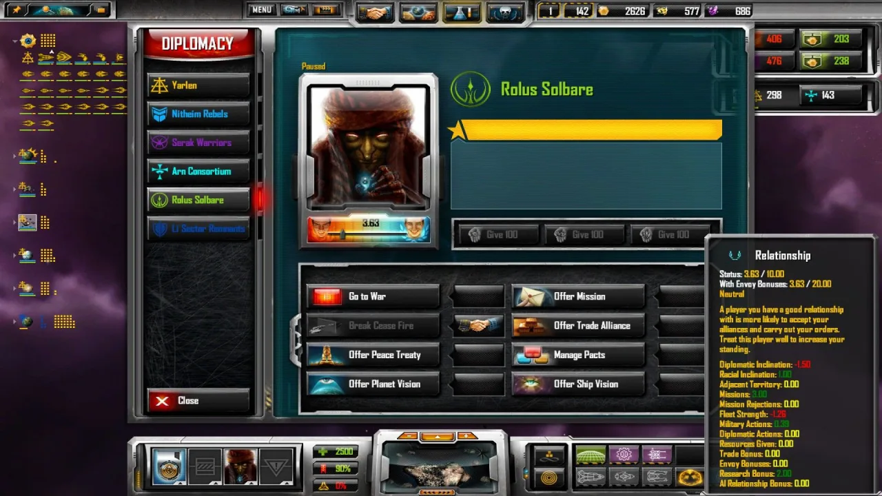 Cena do jogo Sins of a Solar Empire