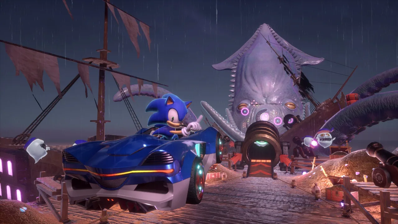 Cena do jogo Sonic Racing: CrossWorlds