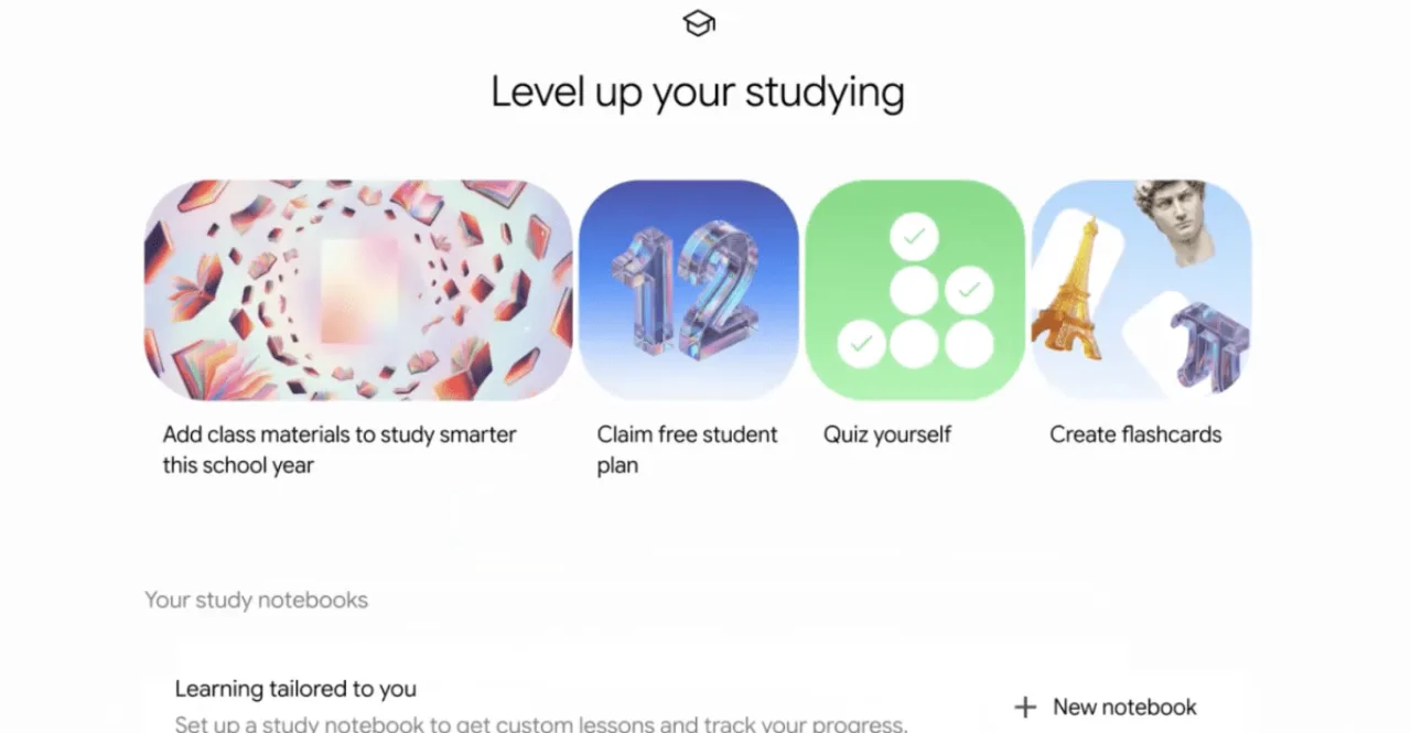 Imagem ilustrativa: Google Gemini ganha hub de estudantes: flashcards, quizzes e agenda automatica a partir do syllabus
