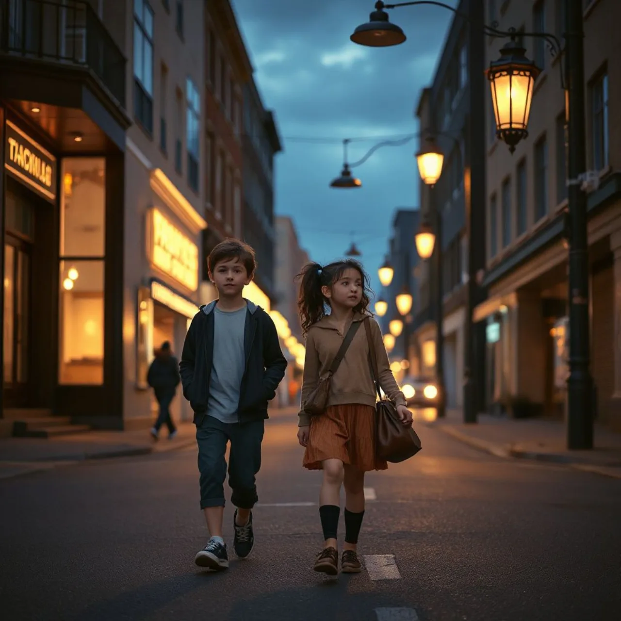 Dois estudantes em uniforme escolar caminham de mãos dadas numa rua ao entardecer, com o logo da NTV e o título do anime fundo