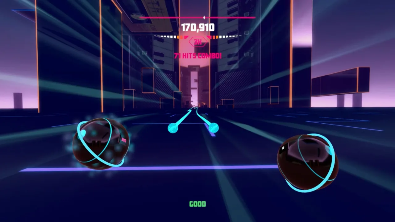Cena do jogo Synth Riders
