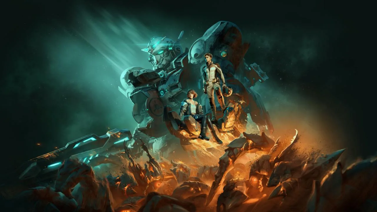 Cena do jogo Gundam Rogue Orbit