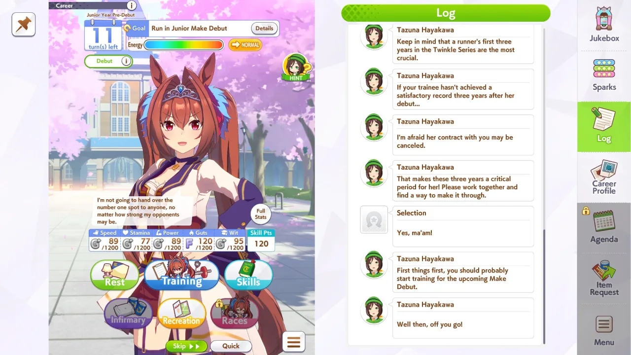 Cena do jogo Umamusume Pretty Derby