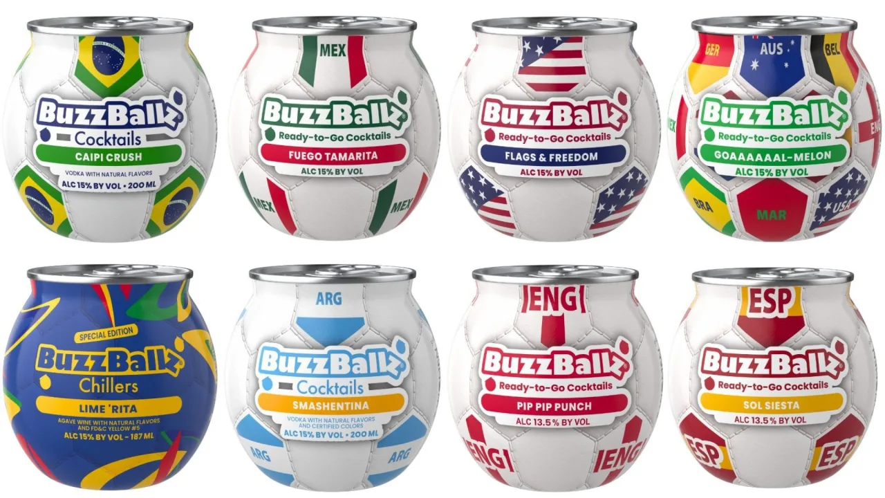 Imagem ilustrativa: SoccerBallz: BuzzBallz lança coquetéis temáticos para a Copa de 2026