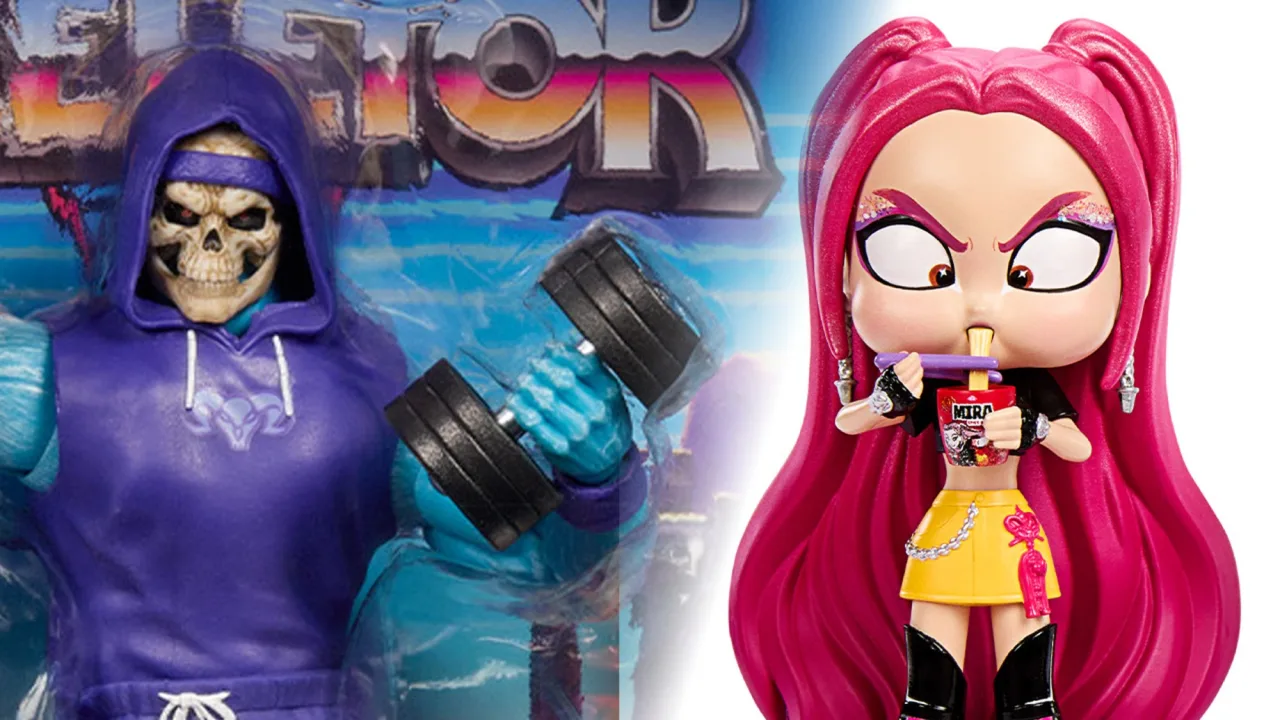 Imagem ilustrativa: Mattel lança Skeletor Gym Bro e K‑Pop Demon Hunters como exclusivas da SDCC 2026
