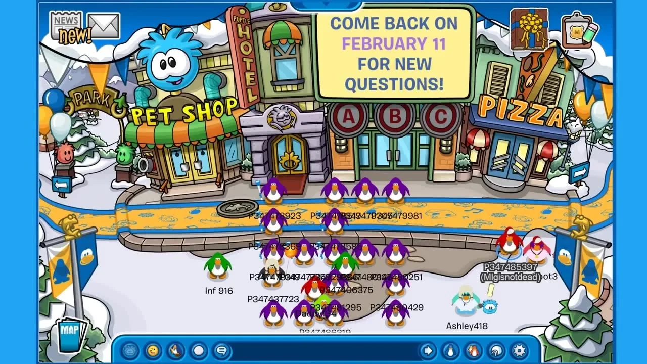 Cena do jogo Club Penguin