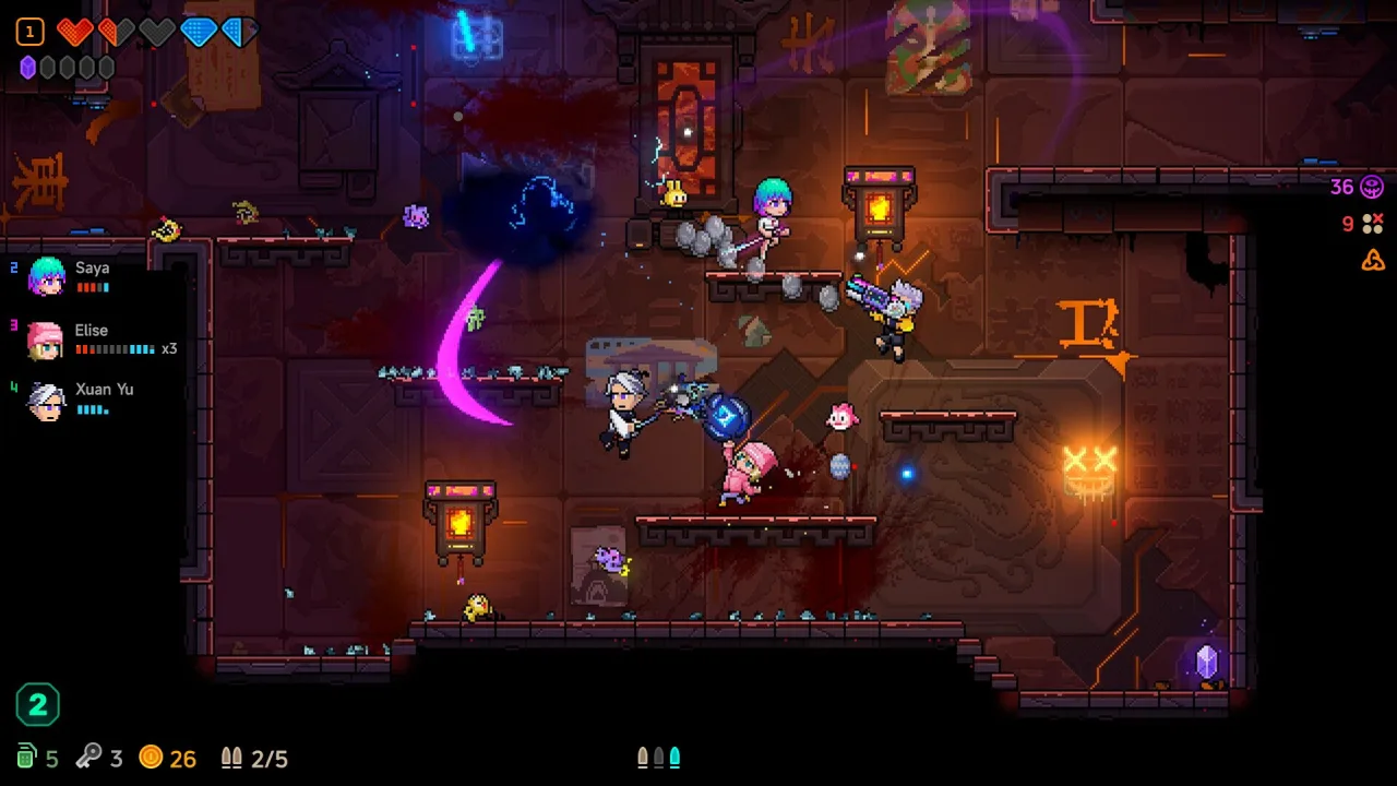Cena do jogo Neon Abyss 2