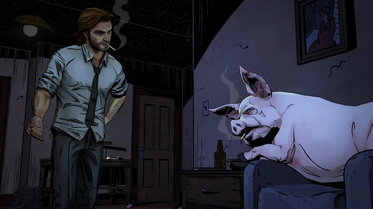 Cena do jogo The Wolf Among Us Remastered