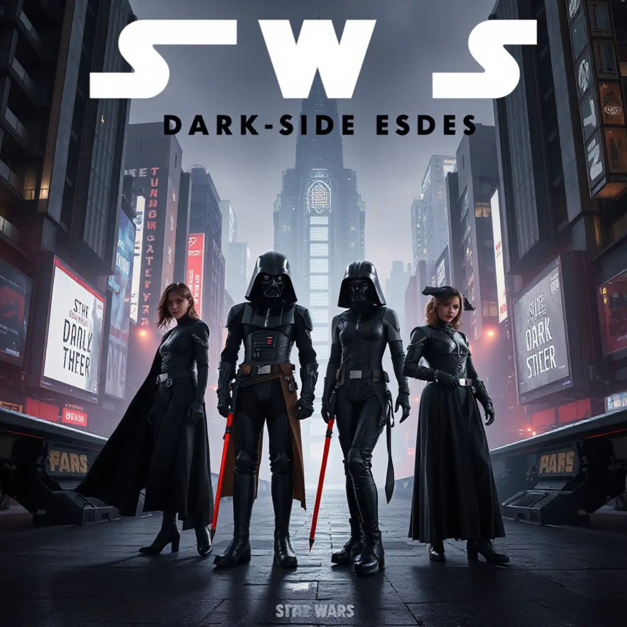 Os quatro membros da ITEM aparecem juntos em sombras, com o logotipo de A Certain Item of Dark Side ao fundo