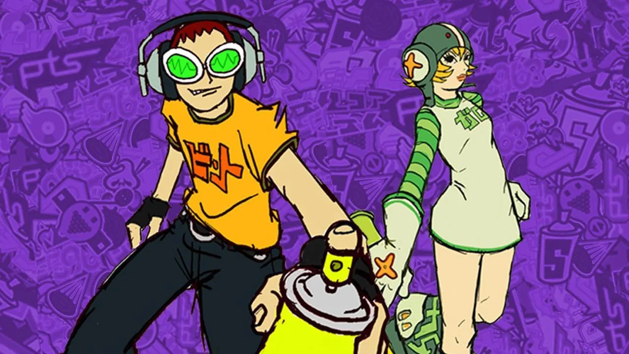Cena do jogo Jet Set Radio