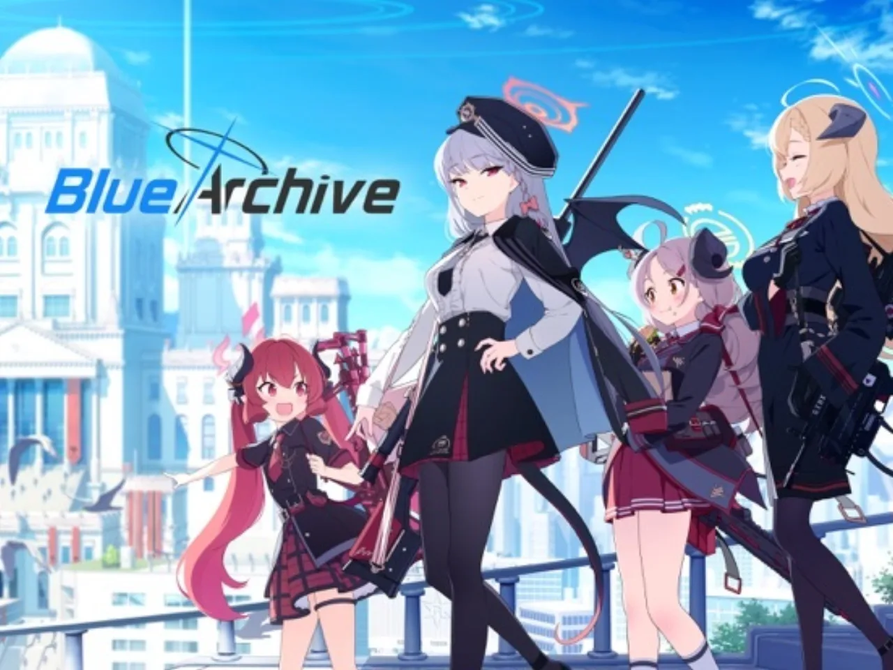 Cena do jogo Blue Archive