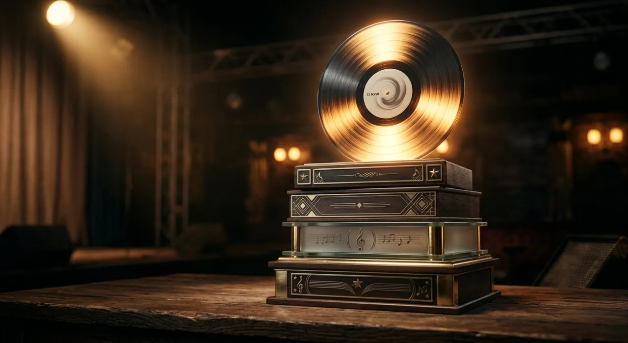 Membros de PLAVE posam ao lado da capa de HYPERDRIVE e da lista Billboard 200 mostrando sua posição no Top 40