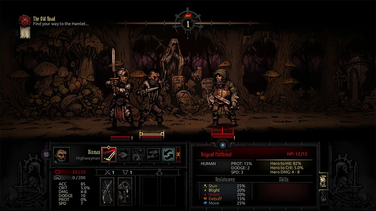 Cena do jogo Darkest Dungeon