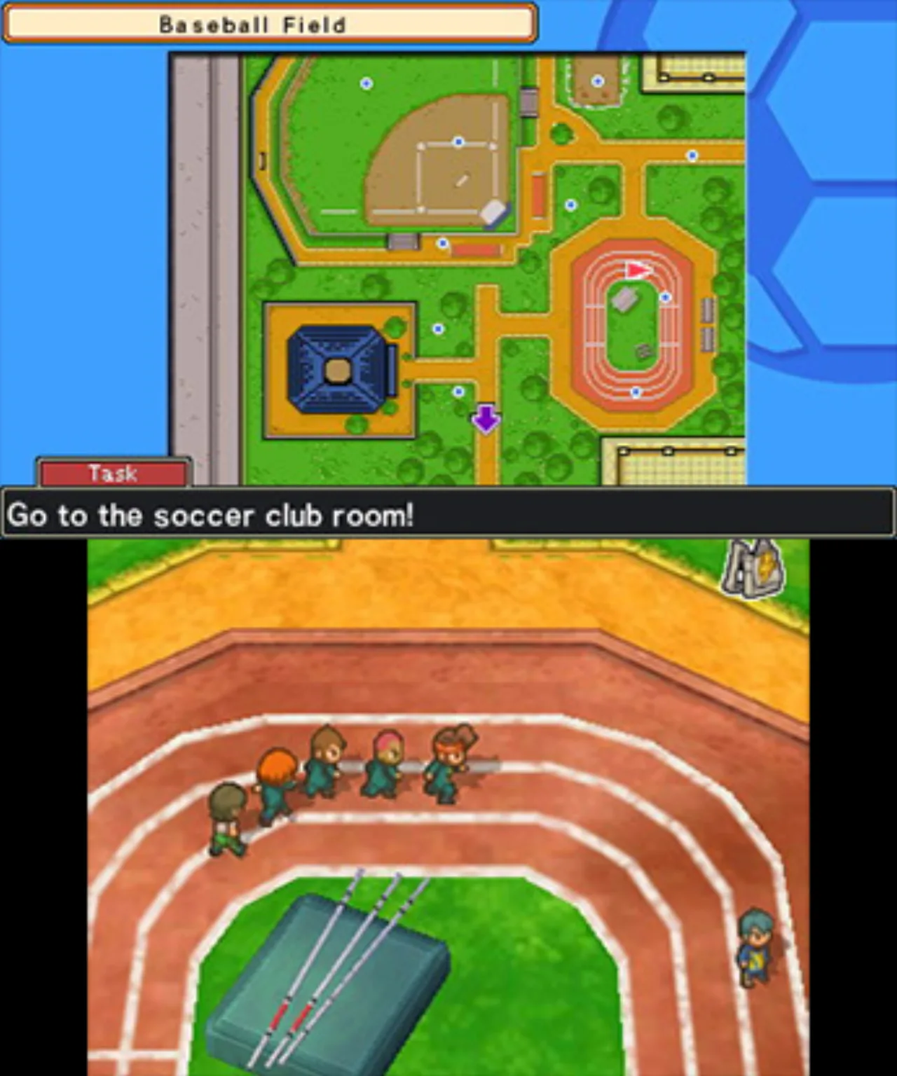 Cena do jogo Inazuma Eleven