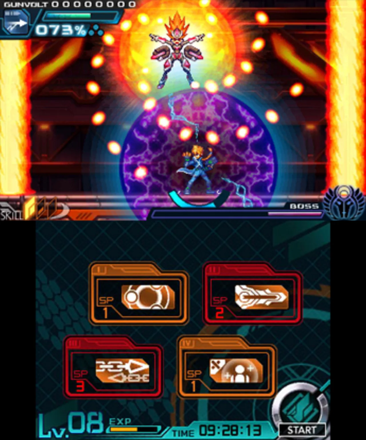 Cena do jogo Azure Striker Gunvolt