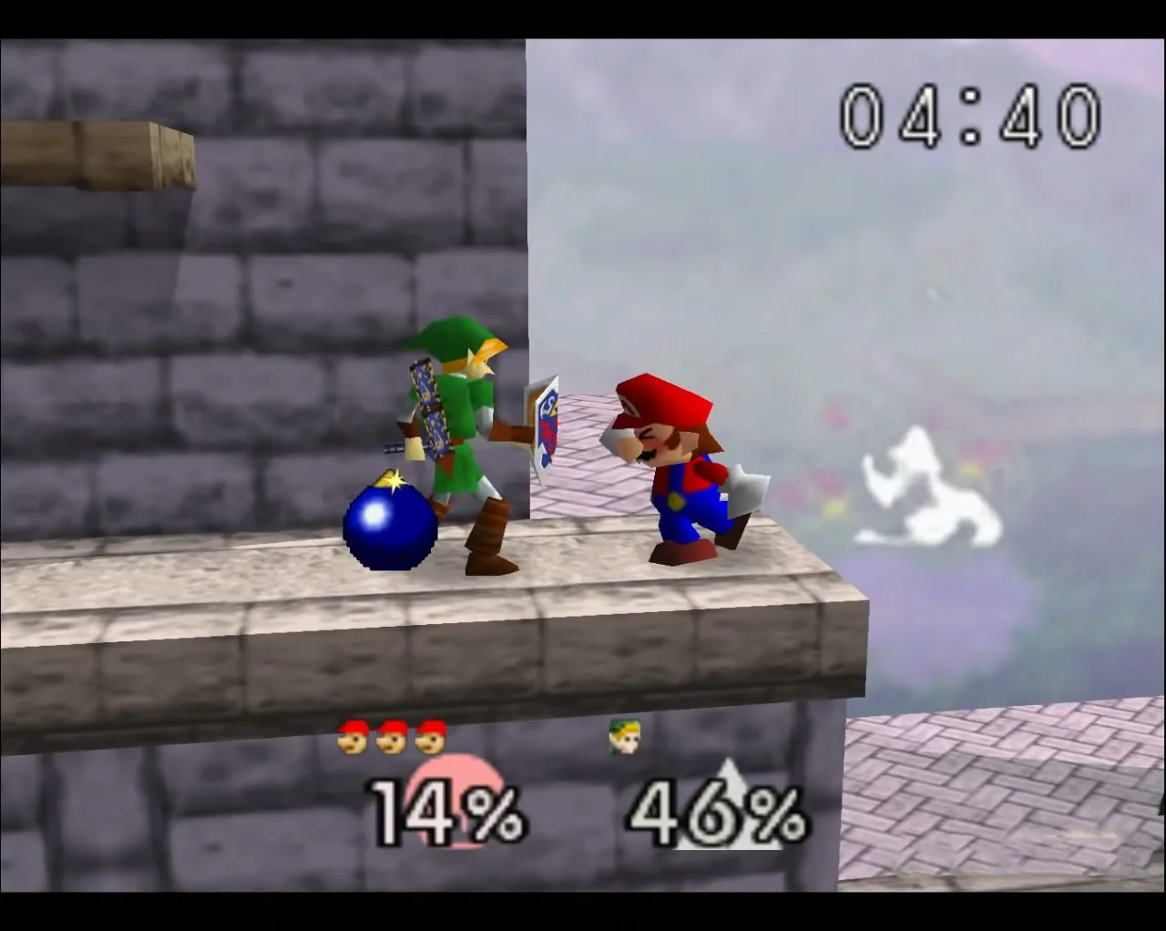 Cena do jogo Super Smash Bros.