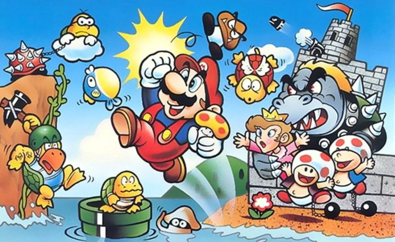 Cena do jogo Super Mario Bros