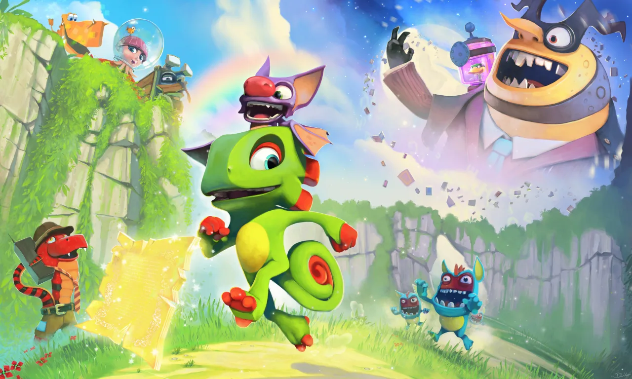Cena do jogo Yooka-Laylee