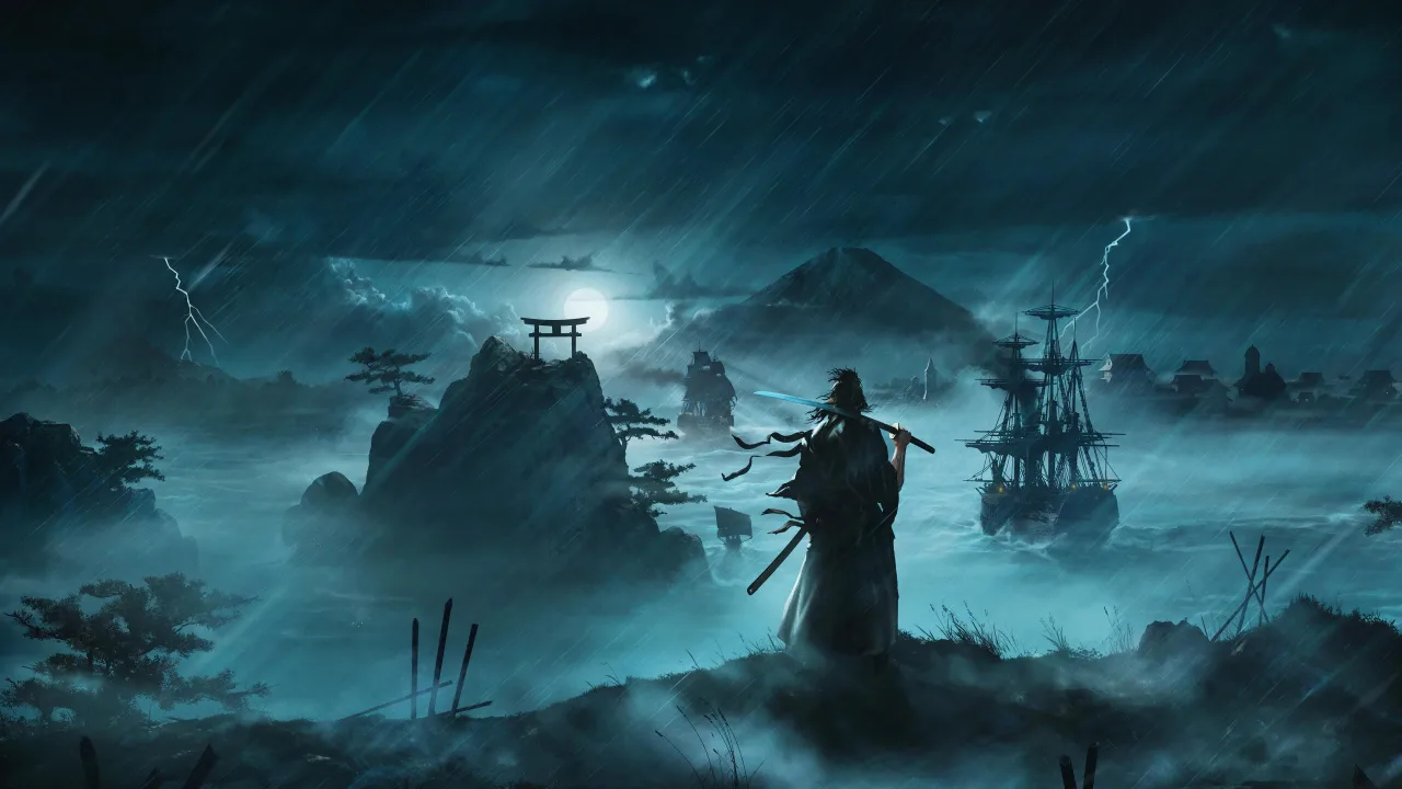 Cena do jogo Rise of the Ronin