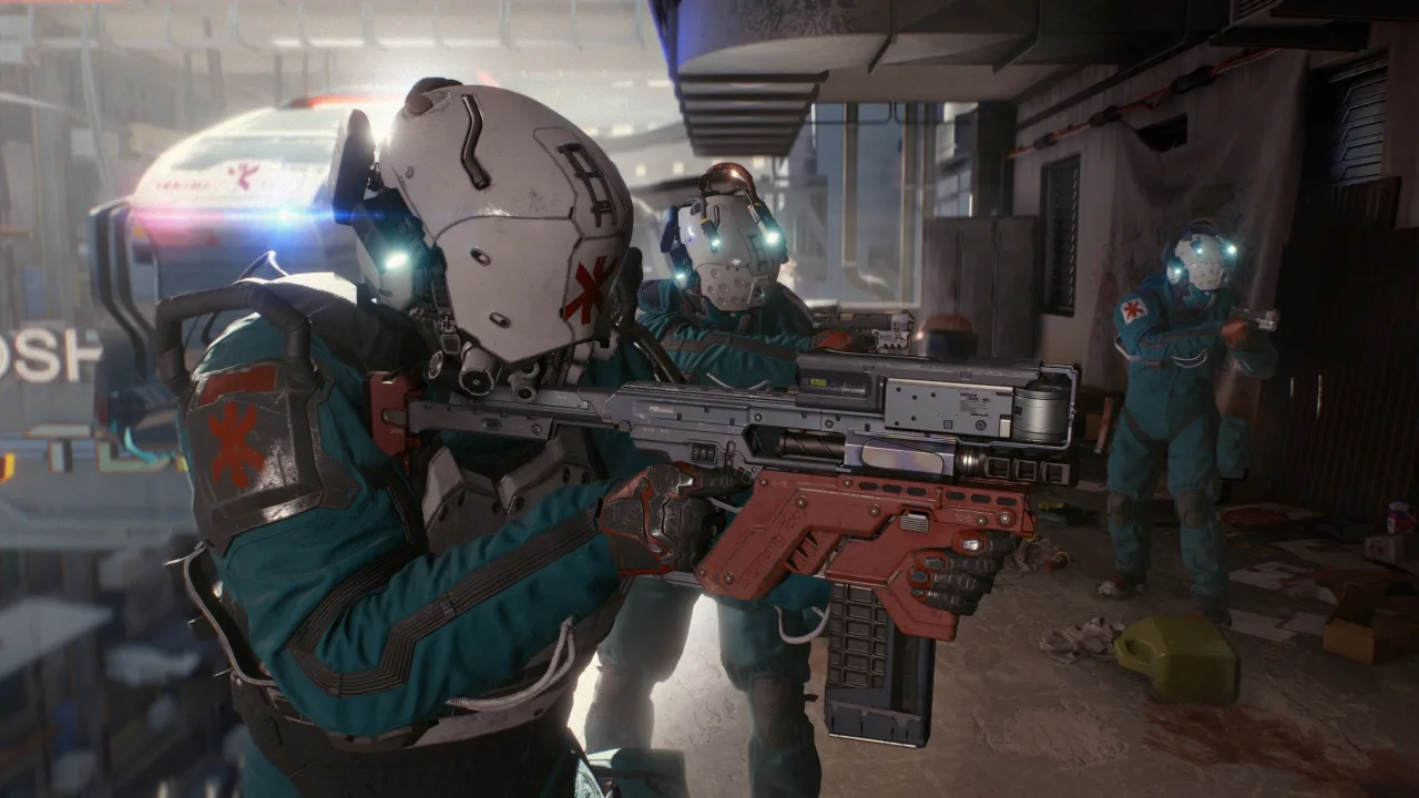 Cena do jogo Cyberpunk 2077