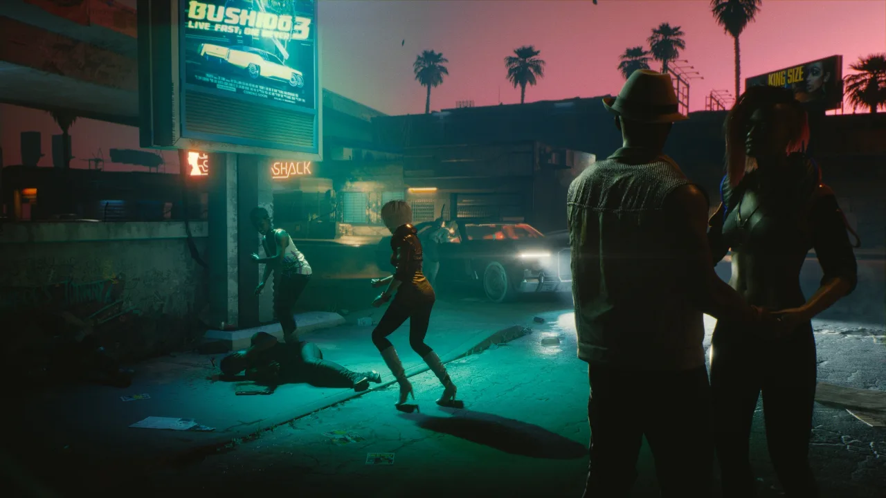Cena do jogo Cyberpunk 2077