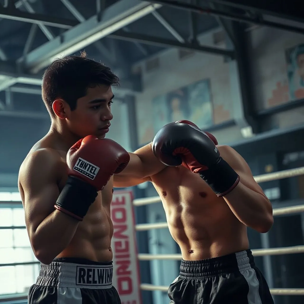 Protagonista de The Boxer em pose de soco, com o logo da Crunchyroll ao fundo e o título da série em estilo neon