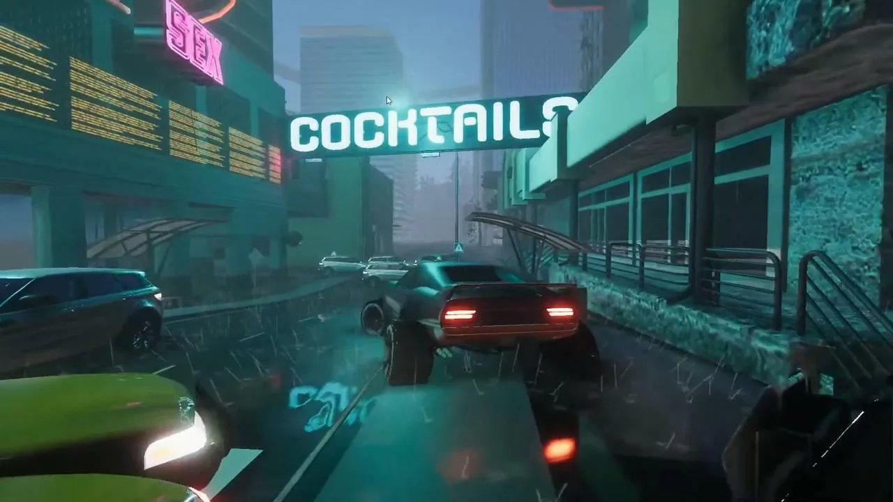 Cena do jogo Cyberpunk 2077