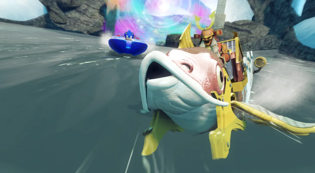 Cena do jogo Sonic Racing: CrossWorlds