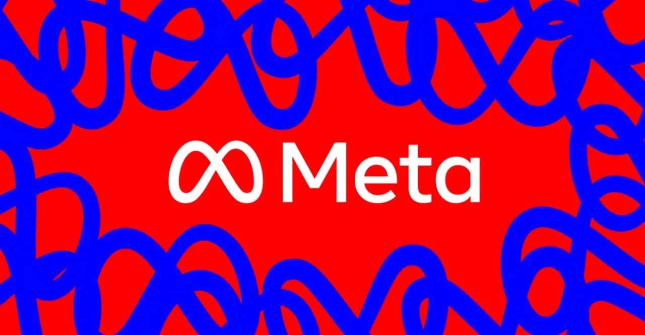 Logotipo da Meta ao lado de um calendário marcando 20 / 11 e placas de editores protestando contra a IA