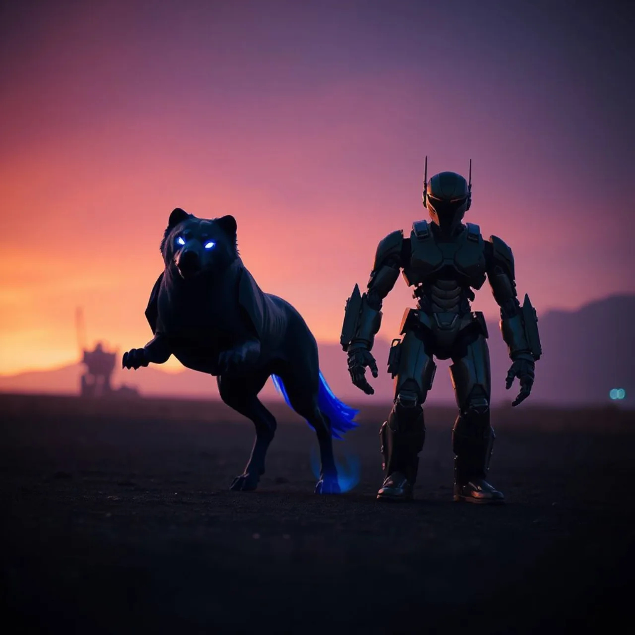 Metal Sonic flutuando sobre o mapa neon de Fortnite, ao lado do logotipo da colaboração e luzes piscantes