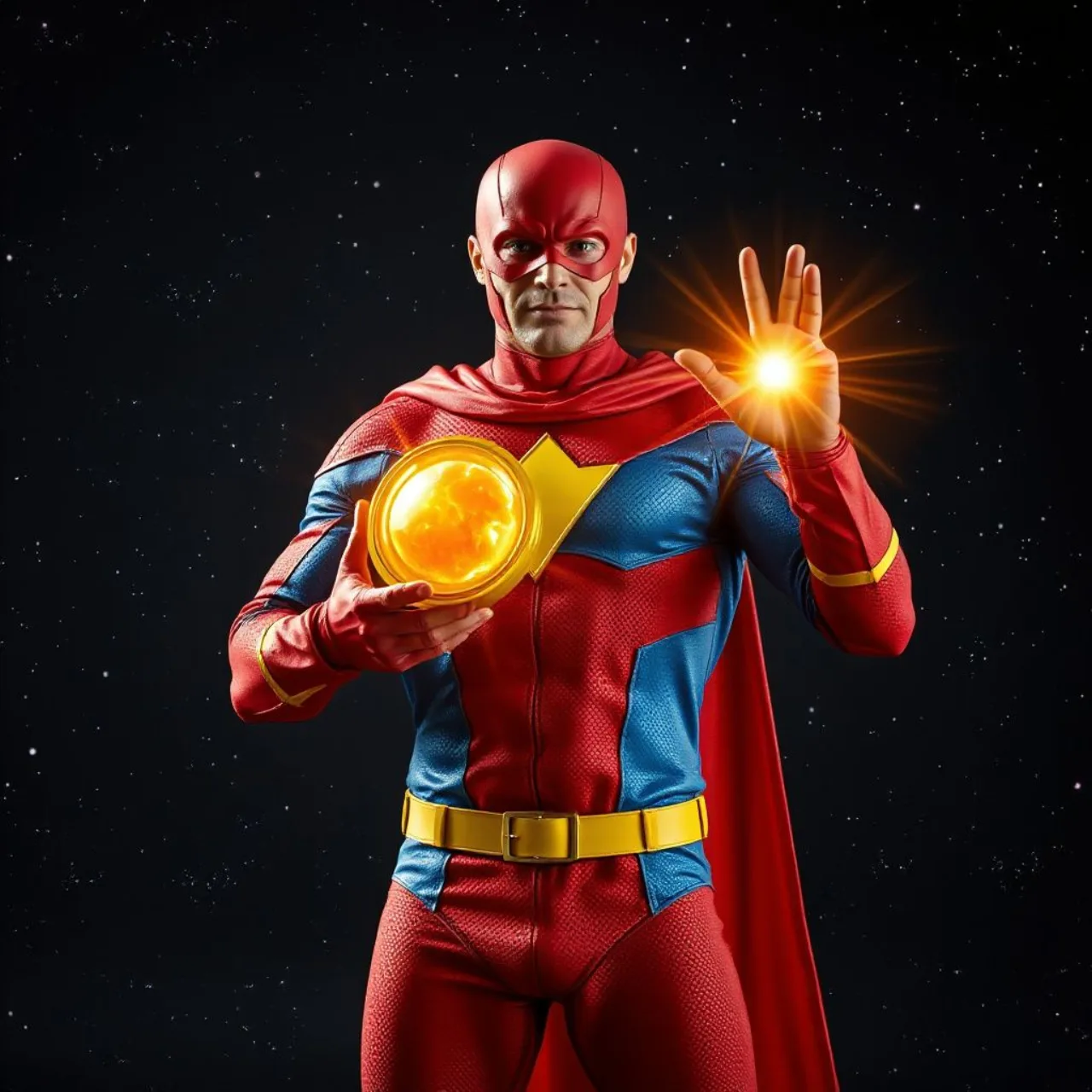 Capitão Marvel (Mar‑Vell) em pose heroica, cercado por estrelas e uma lápide com o título 'The Death of Captain Marvel