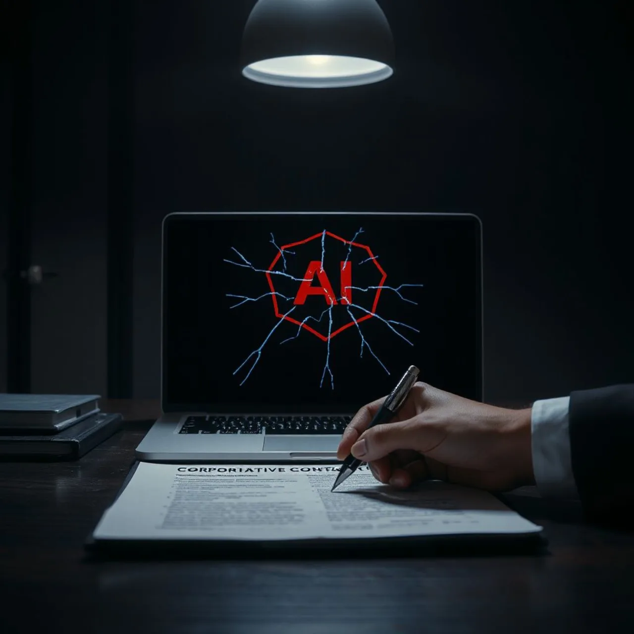 Logotipos da Character.AI e da Disney sobrepostos, com símbolo de falência ao fundo