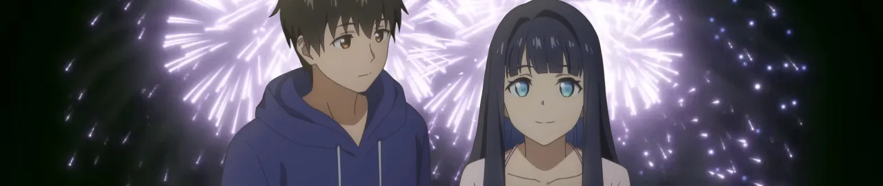 Cena do anime Love Unseen Beneath the Clear Night Sky