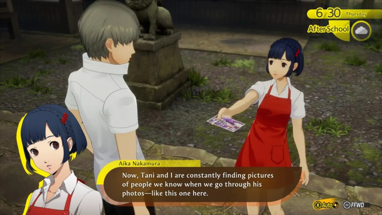 Aika Nakamura aparece ao lado do logo de Persona 4 Revival, com o ícone de ‘Location Episode’ destacado