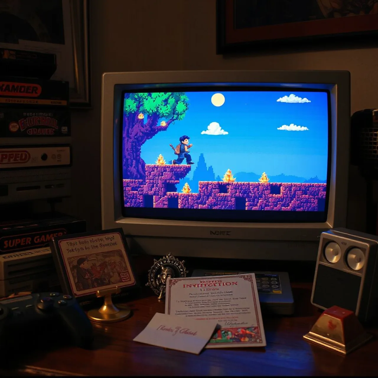 A menina‑ursinha Cookie ao centro, cercada por velas de 25 anos e símbolos misteriosos da secret society
