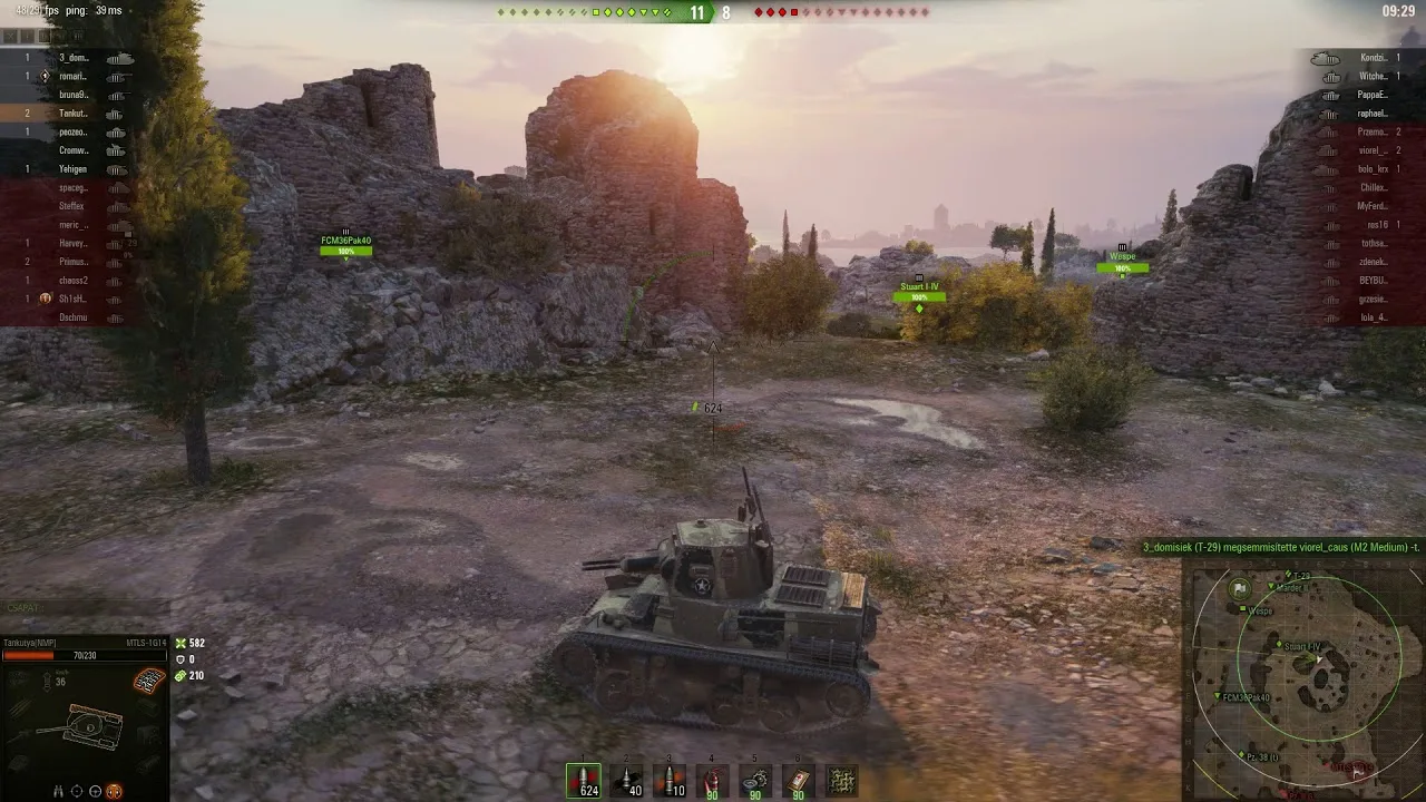 Cena do jogo World of Tanks