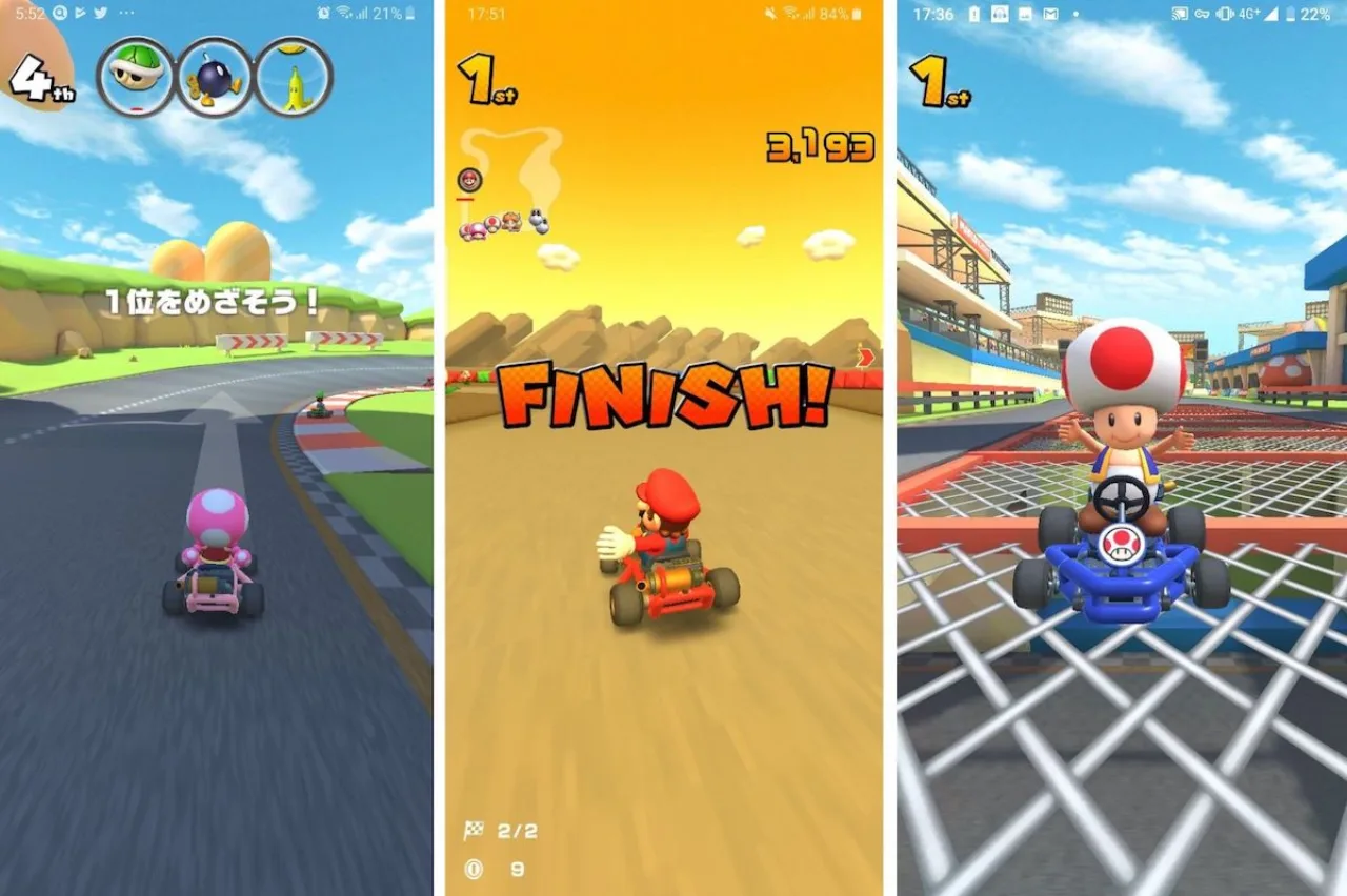 Cena do jogo Mario Kart Tour