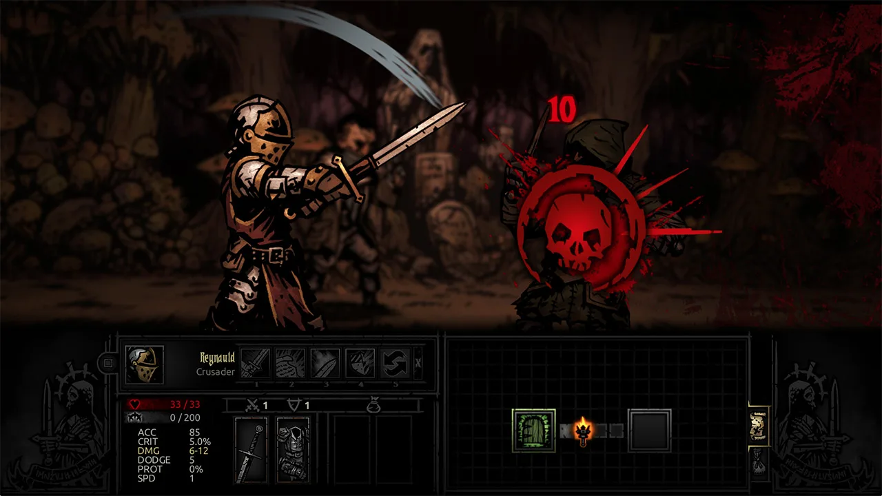 Cena do jogo Darkest Dungeon