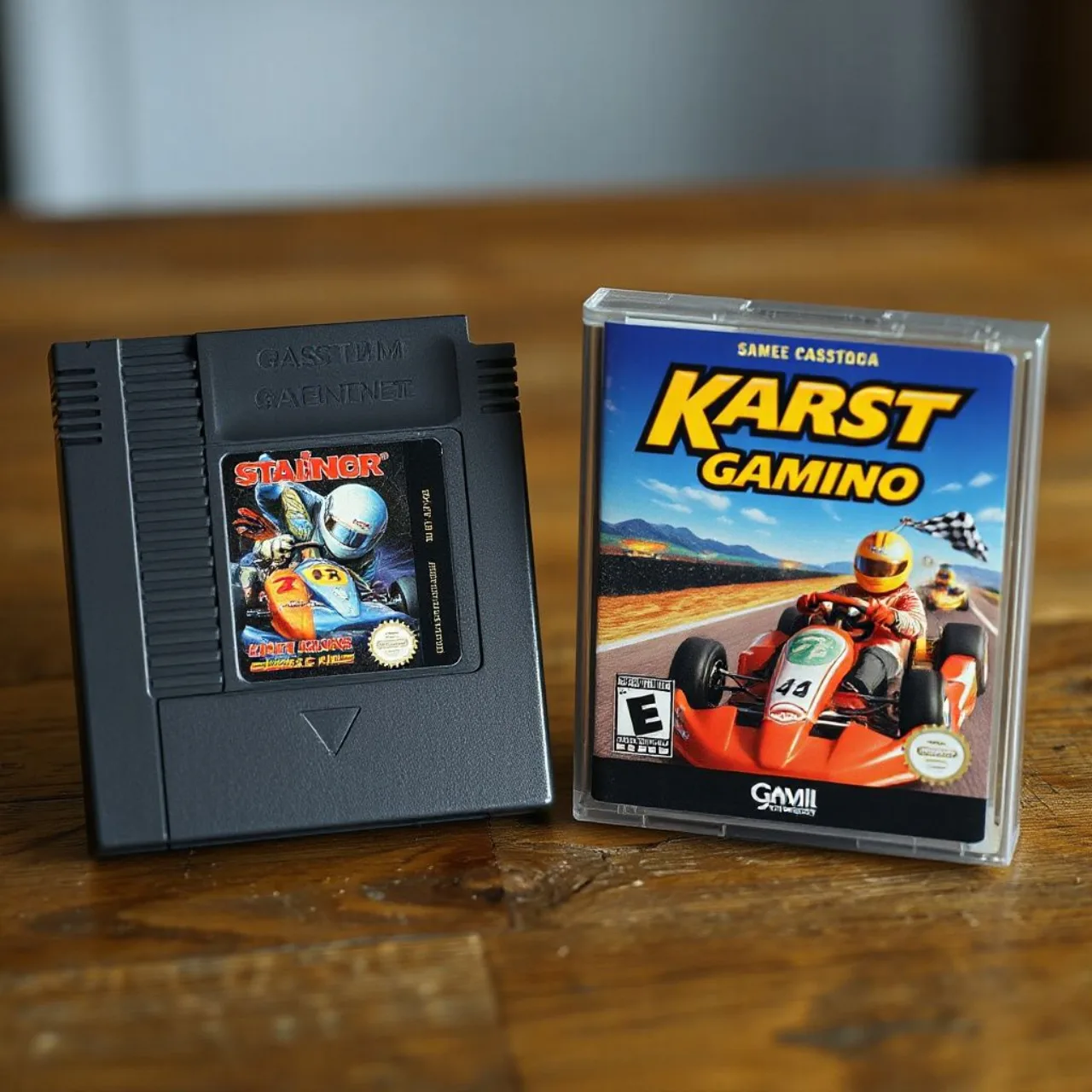 Mario, Luigi e Bowser correm em karts coloridos numa pista SNES, com o logo 'Super Mario Kart Deluxe' ao fundo