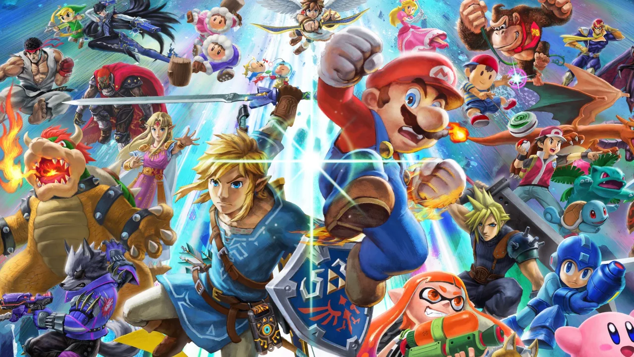 Cena do jogo Super Smash Bros. Ultimate