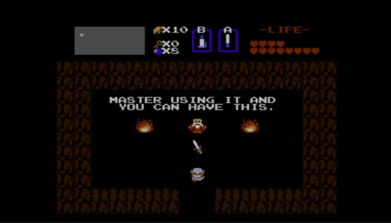 Cena do jogo The Legend of Zelda