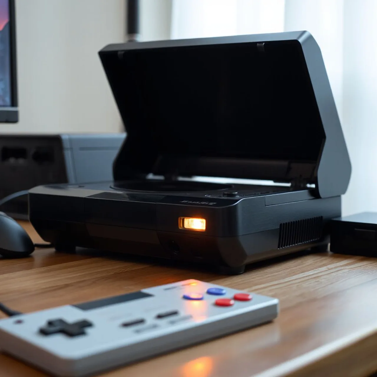 Consoles Analogue Super Nt+ e Mega Sg+ exibidos lado a lado, com design retro, portas HDMI e logos das marcas